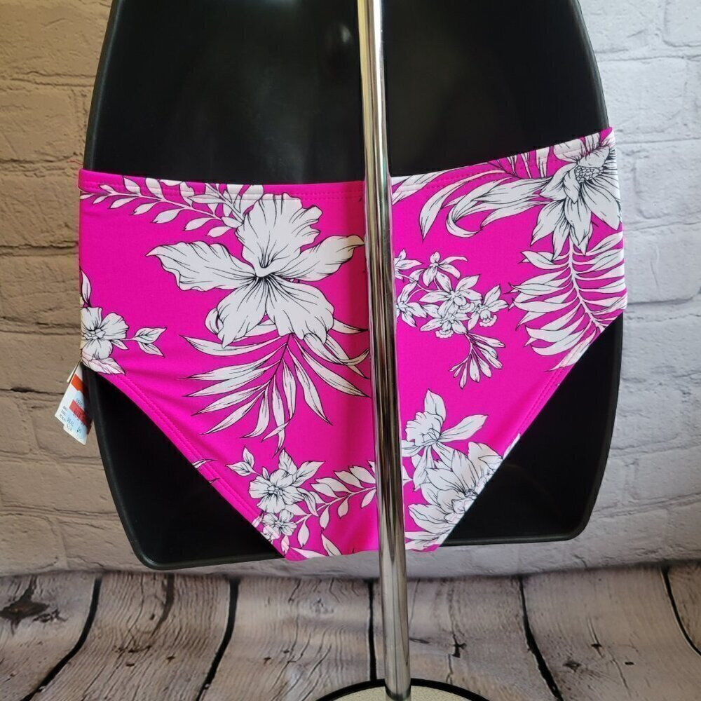 California Waves Multi Color Floral Stretch Side Tie Moderate Coverage Bottom - Picture 5 of 5